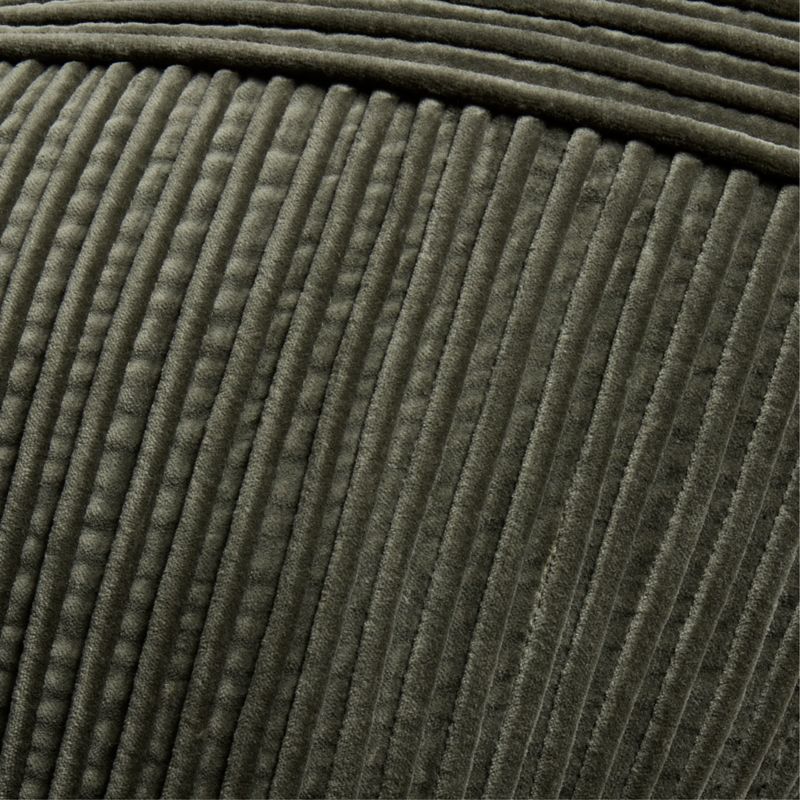 Bowen Ribbed Velvet 22"x15" Burnt Green Throw Pillow Cover with Feather Insert - image 3 of 4