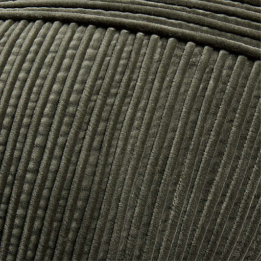 Bowen Ribbed Velvet 22"x15" Burnt Green Throw Pillow Cover