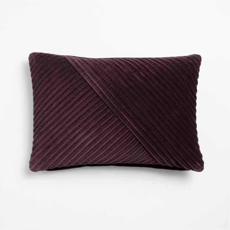 Bowen Ribbed Velvet 22"x15" Deep Burgundy Throw Pillow Cover - image 1 of 5