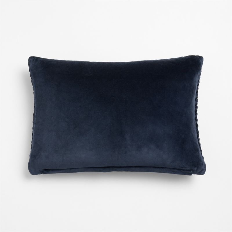 Bowen Ribbed Velvet 22"x15" Deep Indigo Throw Pillow Cover with Feather Insert - image 2 of 4