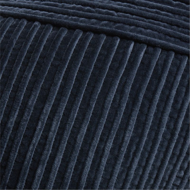 Bowen Ribbed Velvet 22"x15" Deep Indigo Throw Pillow Cover with Feather Insert - image 3 of 4