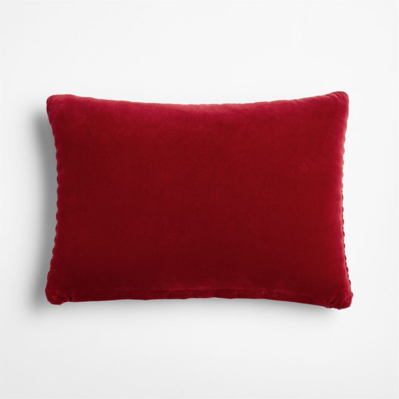 Bowen Ribbed Velvet 22"x15" Luminous Red Throw Pillow Cover - image 3 of 5