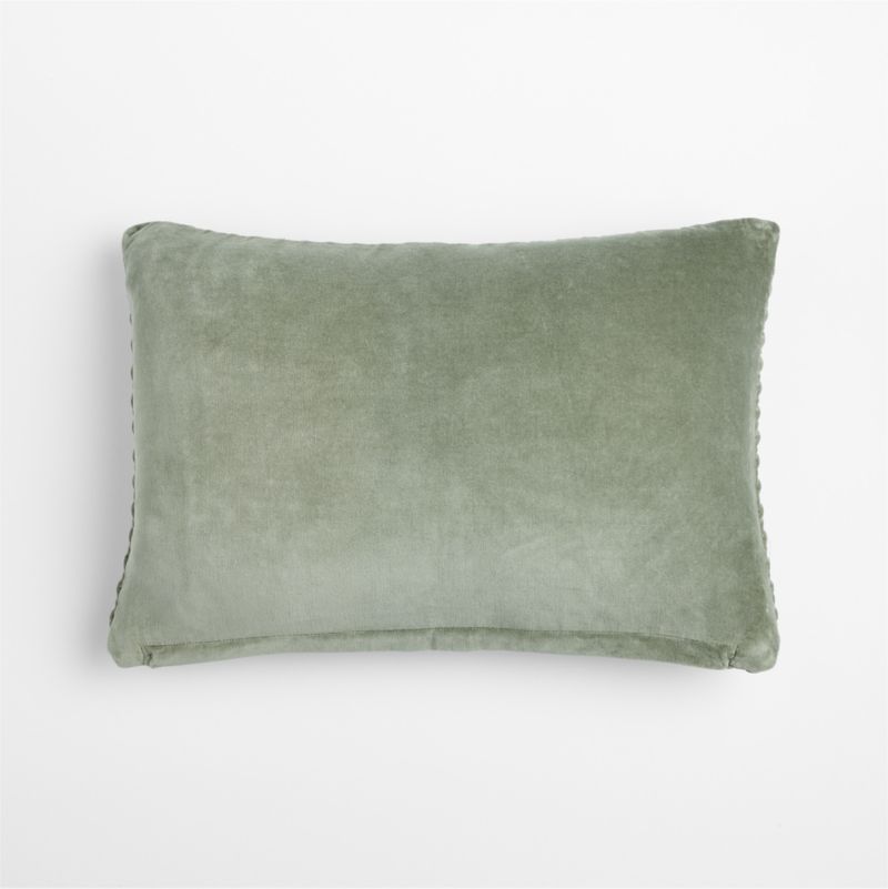 Bowen Ribbed Velvet 22"x15" Shadow Sage Throw Pillow Cover with Feather Insert - image 1 of 5