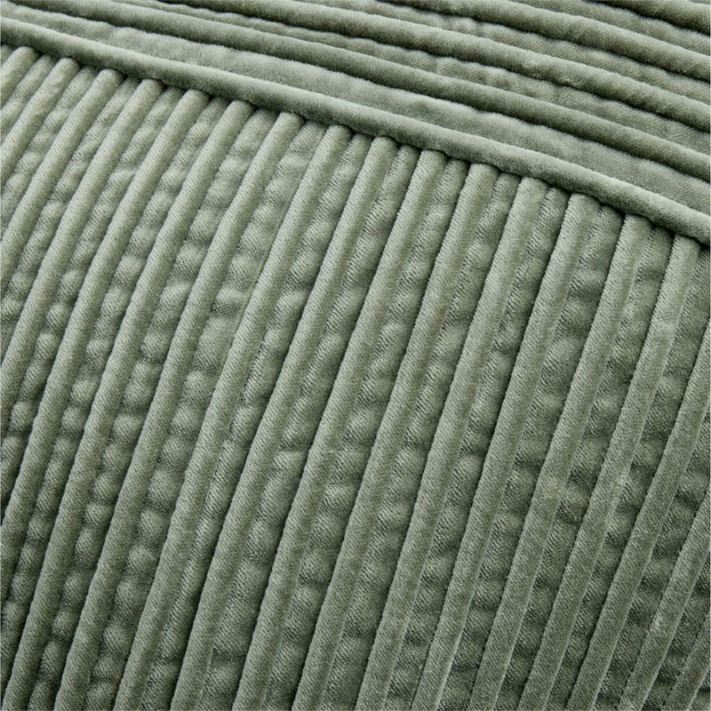 Bowen Ribbed Velvet 22"x15" Shadow Sage Throw Pillow Cover with Feather Insert - image 3 of 5