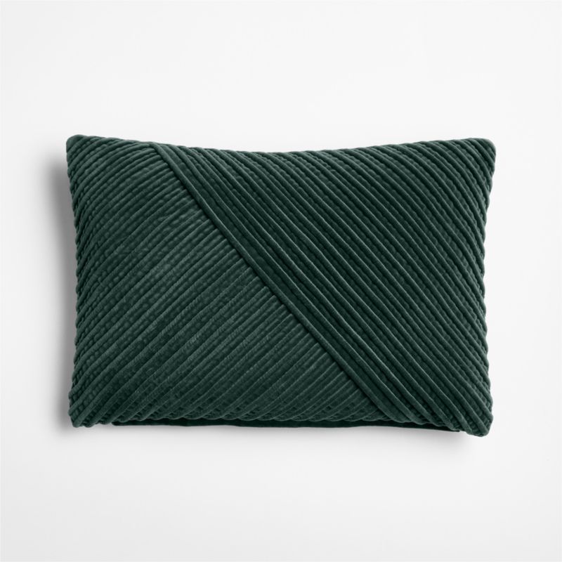 Bowen Ribbed Velvet 22"x15" Spruce Green Throw Pillow Cover - image 1 of 4