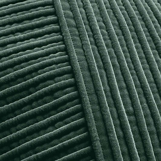 Bowen Ribbed Velvet 22"x15" Spruce Green Throw Pillow Cover