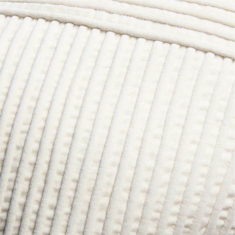 Bowen Ribbed Velvet 22"x15" Arctic Ivory Throw Pillow Cover with Down-Alternative Insert - image 1 of 4
