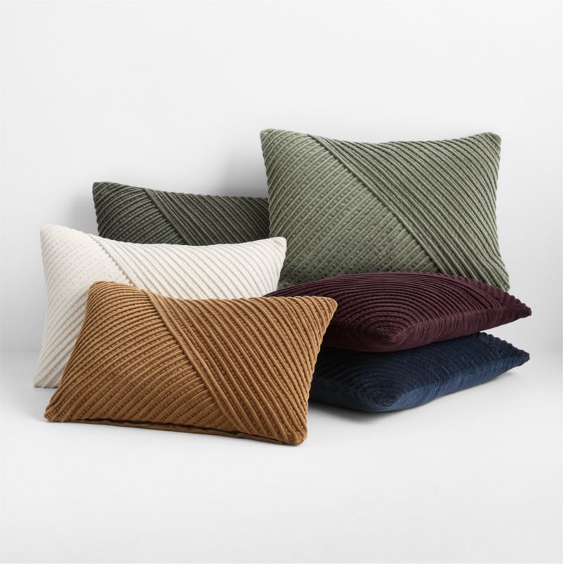 Bowen Ribbed Velvet 22"x15" Deep Burgundy Throw Pillow Cover - image 4 of 5
