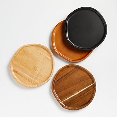 View Byhring Mixed Wood Appetizer Plates, Set of 4 details