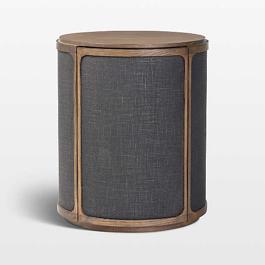 Byrdie Wood and Linen 20" Round End Table
