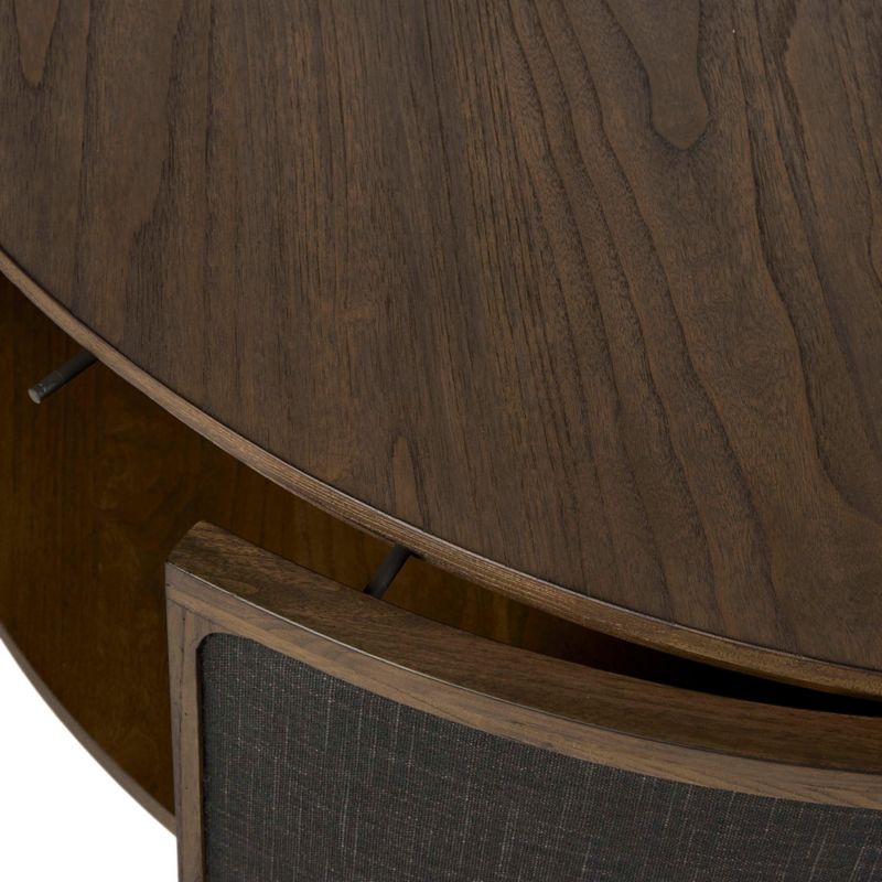 Byrdie Wood and Linen 45" Round Coffee Table - image 7 of 8
