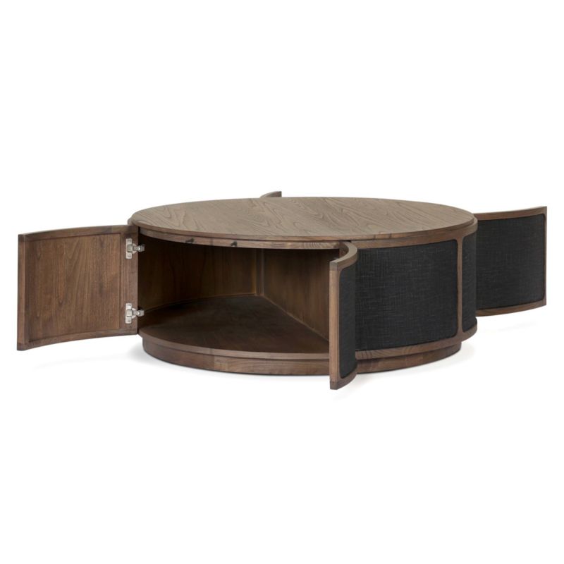 Byrdie Wood and Linen 45" Round Coffee Table - image 5 of 8