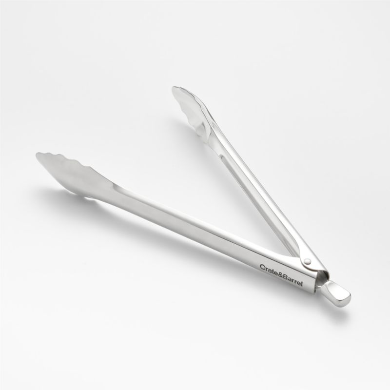 Crate & Barrel 12" Stainless Steel Tongs - image 0 of 7