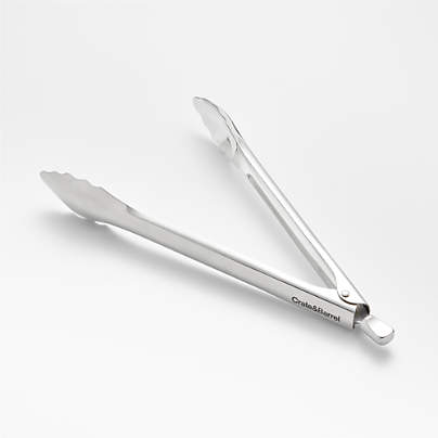 Crate & Barrel 12" Stainless Steel Tongs