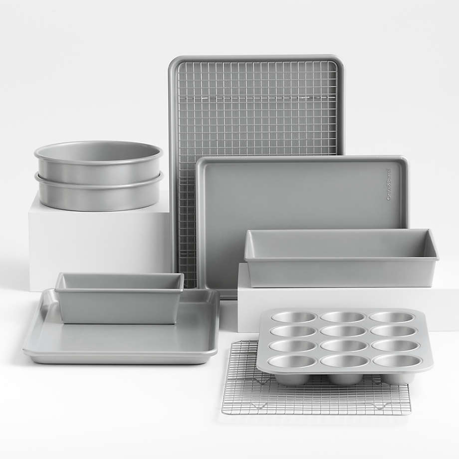 Crate & Barrel Silver 10Piece NonStick Bakeware Set Crate & Barrel