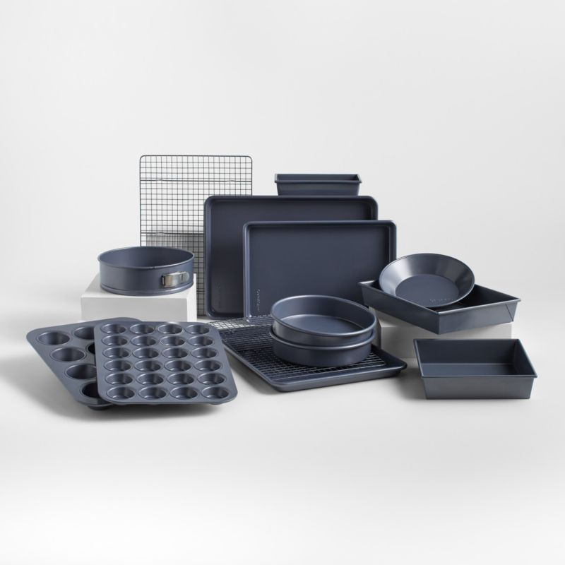 Crate & Barrel Silver 10-Piece Non-Stick Bakeware Set