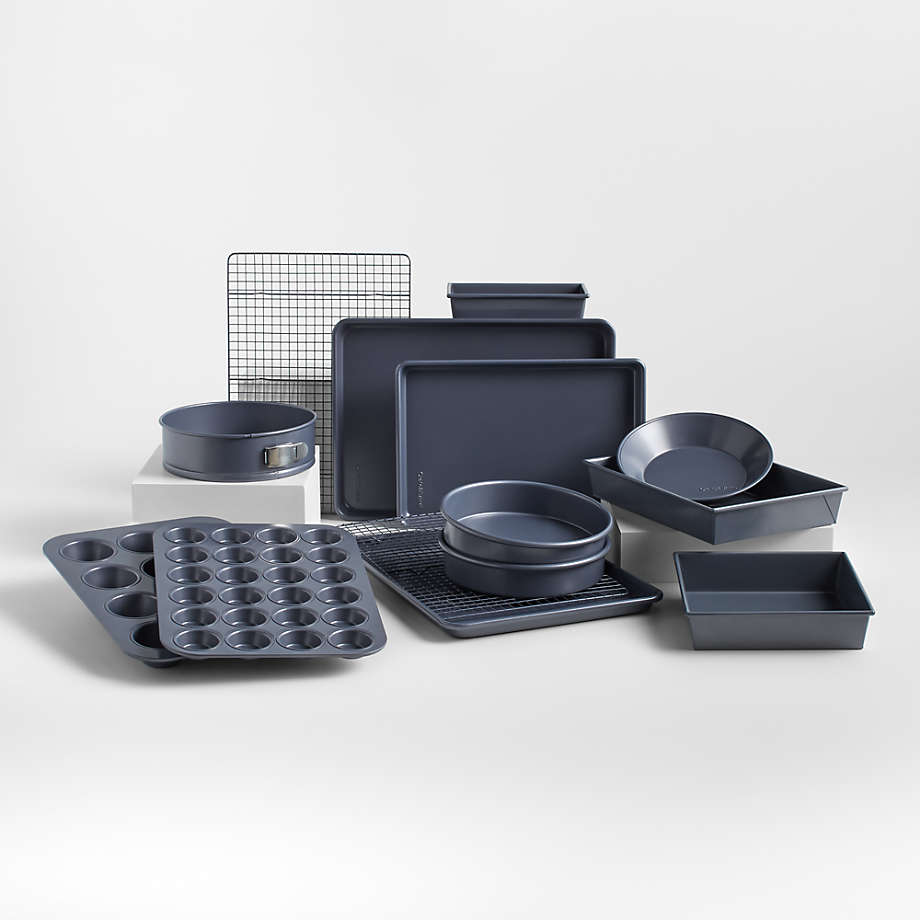 Crate & Barrel Slate Blue 14-Piece Bakeware Set + Reviews | Crate & Barrel