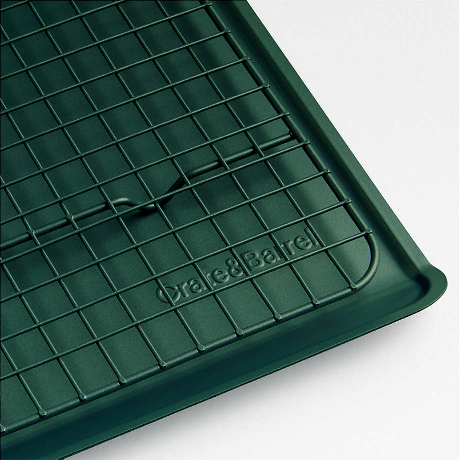 Crate & Barrel Slate Blue 3-Piece Non-Stick Cookie Sheet and