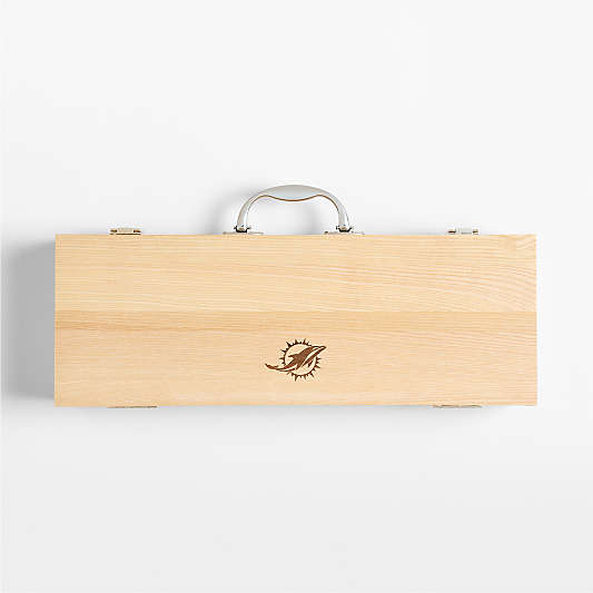 NFL Miami Dolphins Crate & Barrel 5-Piece Stainless Steel Grill Tool Set