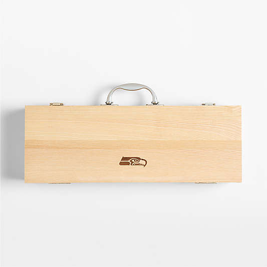 NFL Seattle Seahawks Crate & Barrel 5-Piece Stainless Steel Grill Tool Set