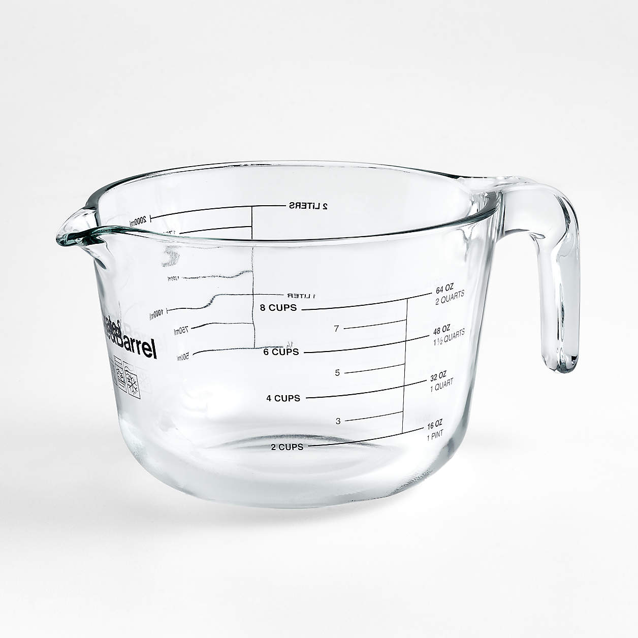 Crate & Barrel 8-Cup Glass Liquid Measuring Cup + Reviews | Crate & Barrel