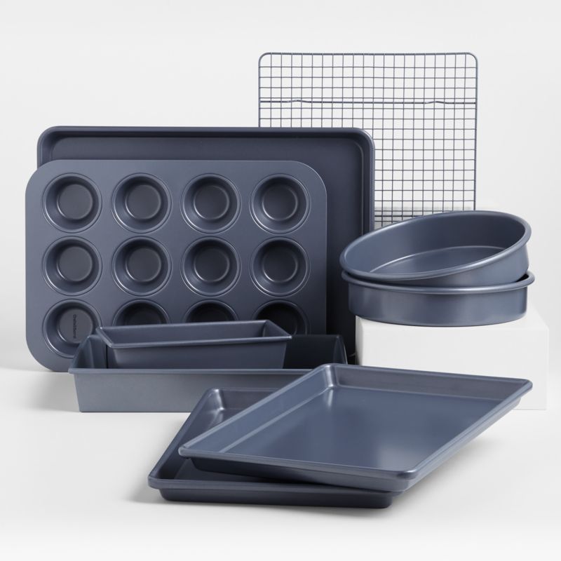 Crate & Barrel Slate Blue -Piece Bakeware Set