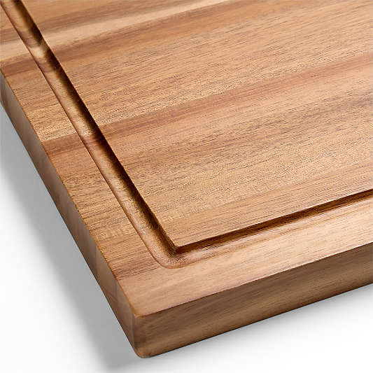 Crate & Barrel Acacia Wood Cutting Board 20"x15"x1.25"
