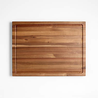 Crate & Barrel Acacia Wood Cutting Board 20"x15"x1.25"