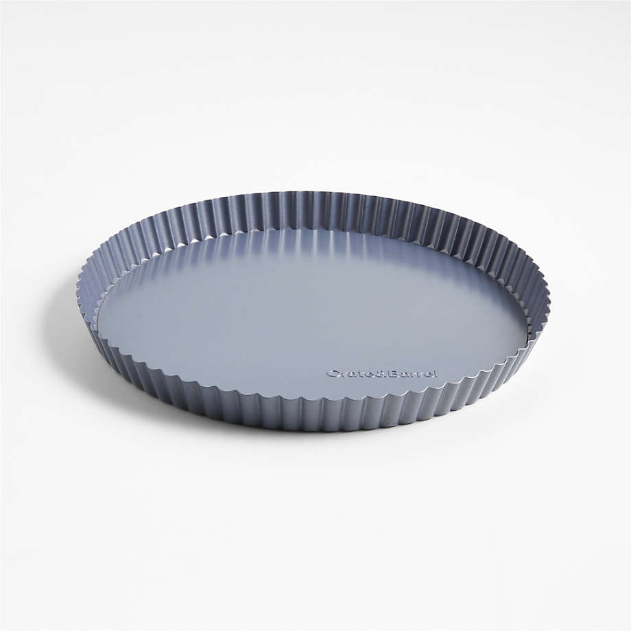 Crate & Barrel 10" Slate Blue Tart Pan with Removable Bottom + Reviews | Crate & Barrel