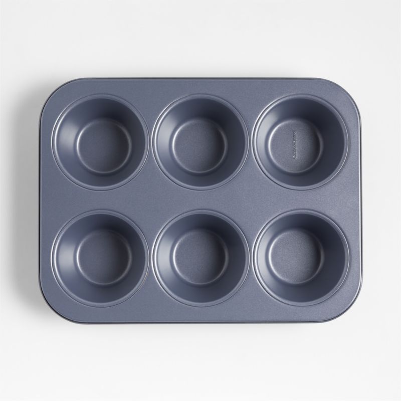 SUPER KITCHEN 6 Cup Muffin Pan, Nonstick Silicone Cupcake Tin Muffin Tray, Large  Baking Mold Bakeware - Gray 