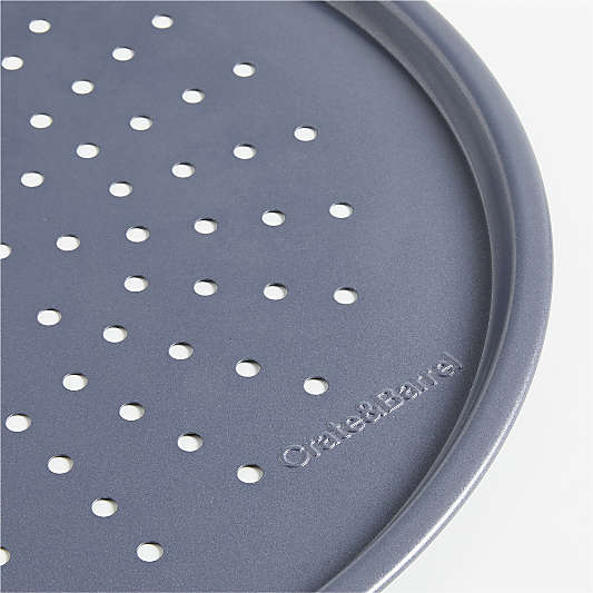Crate & Barrel Slate Blue 14" Silicone Nonstick Pizza Crisper