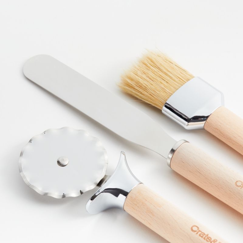 Crate & Barrel Beechwood Pastry Tools - image 1 of 2