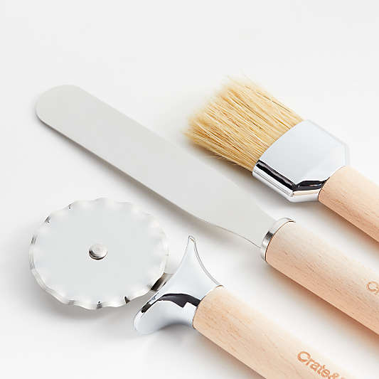 Crate & Barrel Beechwood Pastry Tools