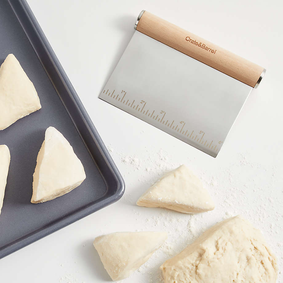 Crate & Barrel Bench Scraper Dough Cutter with Beechwood Handle + Reviews