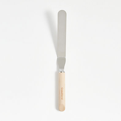 View Crate & Barrel Large Offset Spatula with Beechwood handle details