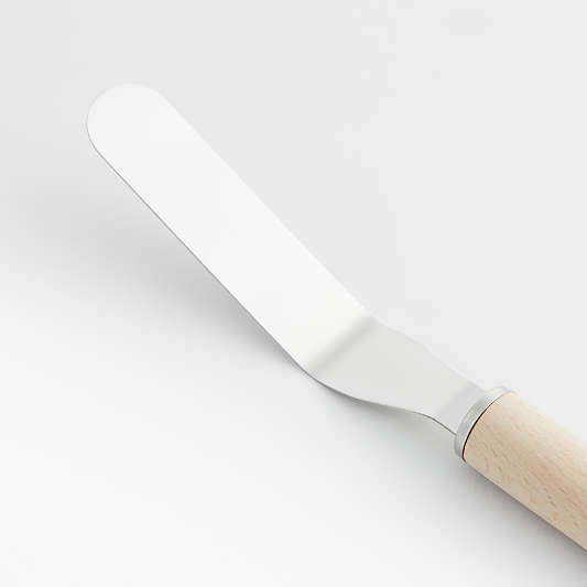 Crate & Barrel Small Offset Spatula with Beechwood handle