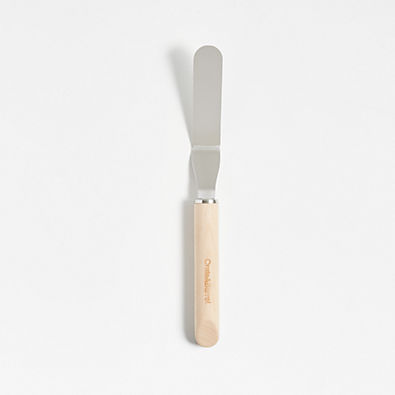 View Crate & Barrel Small Offset Spatula with Beechwood handle details