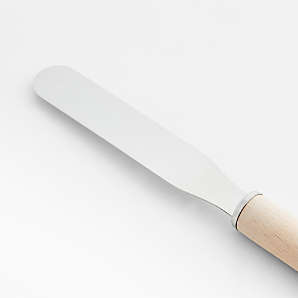 Crate & Barrel Small Offset Spatula with Beechwood handle +