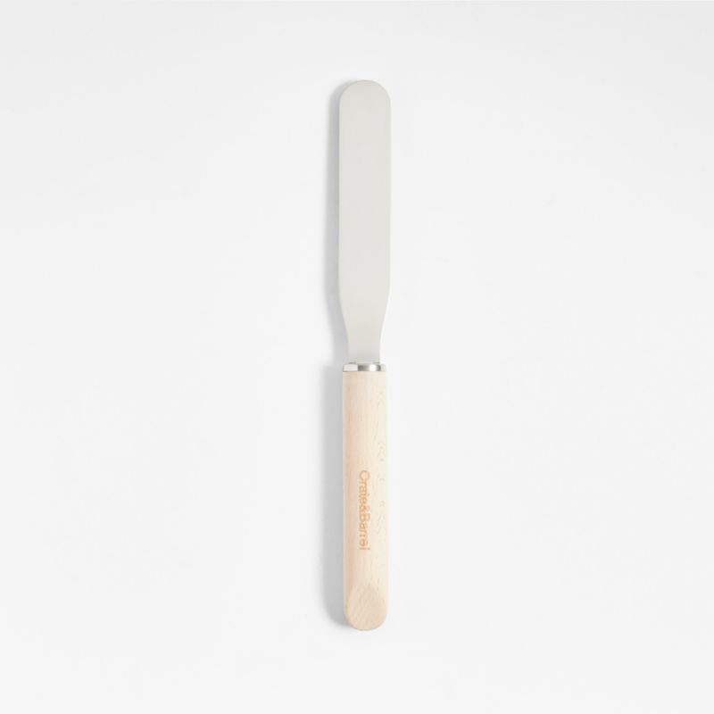 Crate & Barrel Straight Icing Spatula with Beechwood Handle