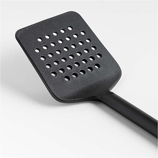 Crate & Barrel Black Nylon Slotted Turner Spatula