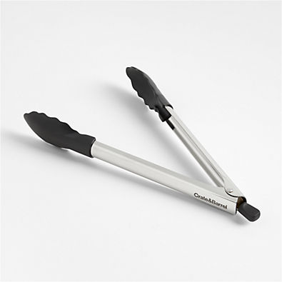 View Crate & Barrel Black Nylon Tongs 9" details