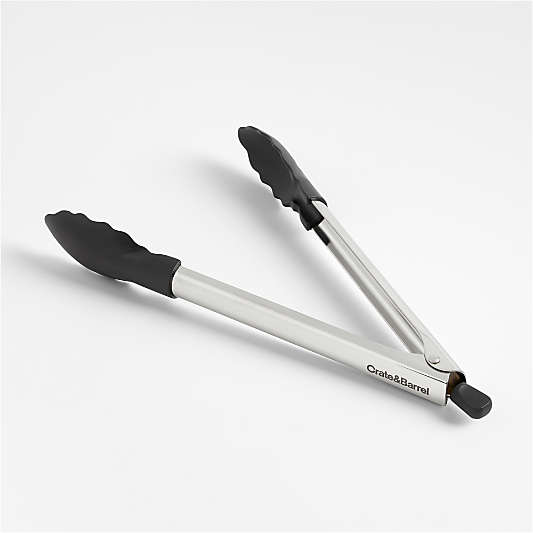 Crate & Barrel Black Nylon Tongs 12"