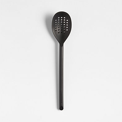 View Crate & Barrel Black Silicone Deep Slotted Spoon details