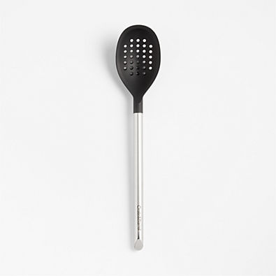 View Crate & Barrel Black Silicone and Stainless Steel Deep Slotted Spoon details