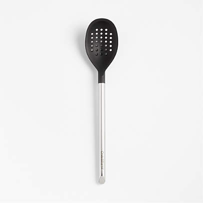 Crate & Barrel Black Silicone and Stainless Steel Jar Scraper +