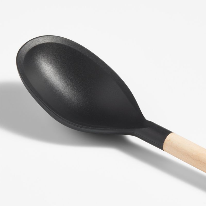 Crate & Barrel Silicone and Wood Deep Spoon