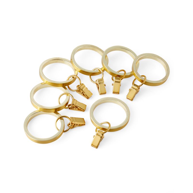 Brass Curtain Rings, Set of 7