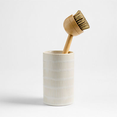 View Clean by Crate Ivory Ceramic Dish Brush Holder details