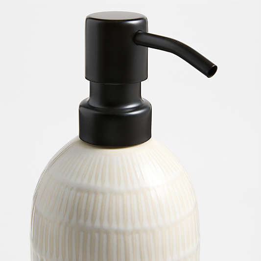 Clean by Crate Ivory Ceramic Soap Dispenser with Black Pump
