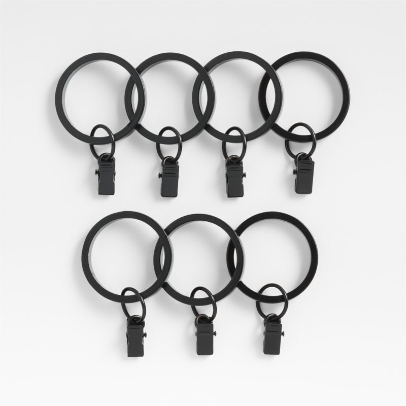 Matte Black 1" Curtain Rings, Set of 7 - image 0 of 3